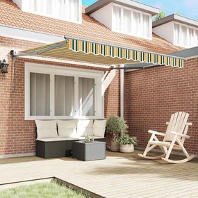 Toldo Retrátil Automático Verde e Amarelo 300x250 cm
