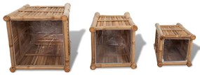Vasos/floreiras em bambu 3 pcs forro de nylon