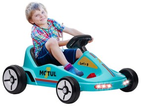 Kart Elétrico 6V para Crianças acima de 3 Anos com Música Luz Buzina Cinto de Segurança Carga 50 kg  85x70x45 cm Azul