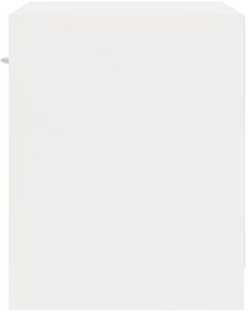 Mesas de cabeceira 2 pcs c/ gaveta branco brilhante