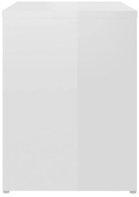 Mesa de cabeceira derivados de madeira branco brilhante