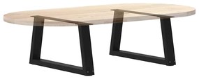 Pés para mesa de centro em V 2 peças preto 50x(30-31,3) cm aço