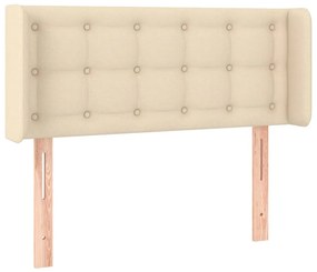 Cabeceira de cama c/ luzes LED tecido 93x16x78/88 cm cor creme