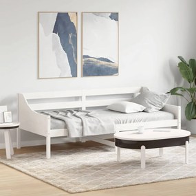 Cama dia sem colchão branco 100x200 cm pinho de madeira maciça