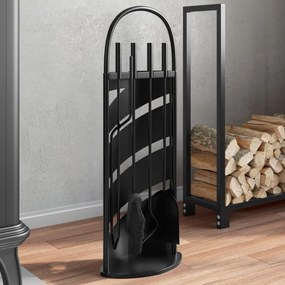 vidaXL Conjunto de ferramentas para lareira 5 pcs 23x15x66 cm aço