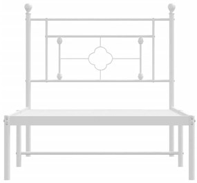 Estrutura de cama com cabeceira 90x190 cm metal branco