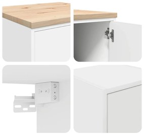 Armários de garagem 2 pcs derivados de madeira branco