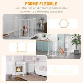 Parque para Cães e Barreira de Segurança, 123 x 102 x 100 cm, Dobrável e Modular, Branco