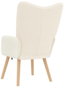 Poltrona Relaxante vidaXL em Tecido Semelhante a Lã Creme