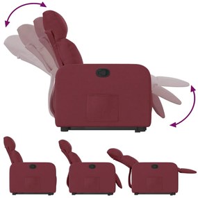 Poltrona reclinável elevatória tecido vermelho tinto