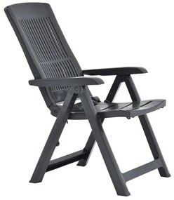 Cadeiras de jardim reclináveis 2 pcs plástico antracite