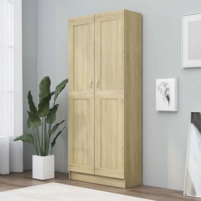 802735 vidaXL Estante 82,5x30,5x185,5 cm contraplacado cor carvalho sonoma