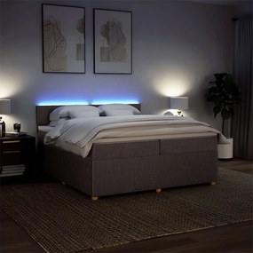 Cama com molas/colchão 200x200 cm tecido castanho-acinzentado