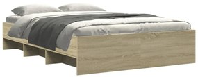 Estrutura de cama 135x190 cm derivados madeira carvalho sonoma