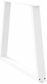 Pernas para mesa de jantar em V, 2 peças, branco, 80x(72-73,3) cm, aço