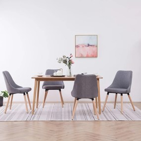 vidaXL Cadeiras de jantar 4 pcs tecido cinzento-claro