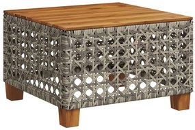 9 pcs conjunto sofás p/ jardim com almofadões vime PE cinzento