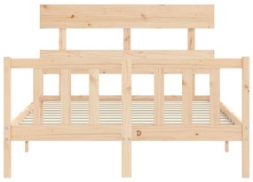 Cama sem colchão 140x190 cm madeira de pinho maciça