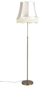 Candeeiro de pé bronze com cúpula Granny creme 45 cm ajustável - Parte Country / Rústico