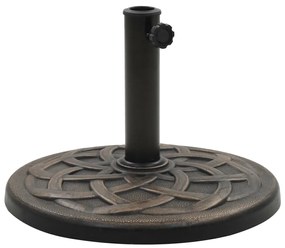 vidaXL Base de guarda-sol redonda poliresina 11 kg bronze