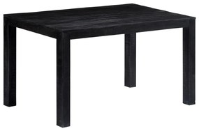 Mesa de jantar 140x80x76 cm madeira de mangueira maciça preto