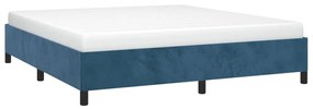 Estrutura de cama sem colchão 180x200 cm veludo azul-escuro