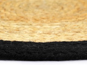 Individuais de mesa 6 pcs juta e algodão 38 cm natural e preto