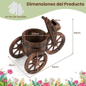 Floreira Triciclo, 54 x 29 x 44 cm, Caixa de Arrumação, Castanho