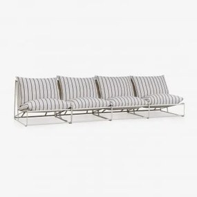 Sofá Modular De Jardim De 4 Peças Amaro Tapioca Bege - Azul- Marinho - Sklum
