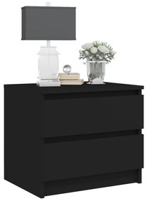 Mesas de cabeceira 2 pcs 50x39x43,5 cm derivados madeira preto