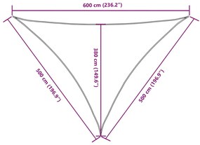 Para-sol estilo vela tecido oxford triangular 5x5x6 m antracite