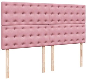 Cama com molas/colchão 180x200 cm veludo rosa