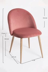 Pack 6 Cadeiras Vint Veludo - Rosa