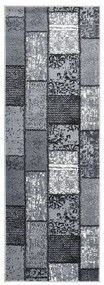 vidaXL Passadeira c/ padrão de blocos 80x200 cm polipropileno cinzento