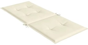 Almofadões para cadeiras altas de jardim 4 pcs tecido creme