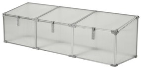 Estufa de Jardim Alumínio Policarbonato Transparente Viveiro Caseiro para Plantas Culturas Proteção UV e Resistente 180x51x51cm