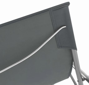 Cadeiras de praia dobráveis 2 pcs aço e tecido oxford cinzento