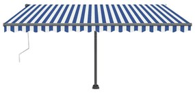 Toldo automático independente 450x300 cm azul e branco