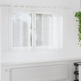 vidaXL Cortina de Voile 2 pcs Branco 140 x 140 cm Poliéster