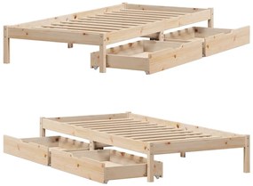 Cama sem colchão 90x190 cm madeira de pinho maciça