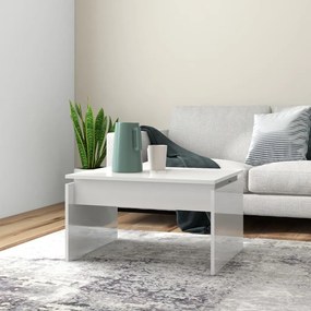 Mesa de centro 68x50x38 cm derivados madeira branco brilhante