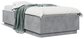 Estrutura de cama 100x200 cm derivados de madeira cinza sonoma