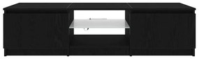 Gabinete de TV vidaXL com Luzes LED em Madeira de Carvalho Preto 140x4