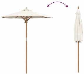 Guarda-sol Jardim Branco Creme 180 x 230 cm em Bambu
