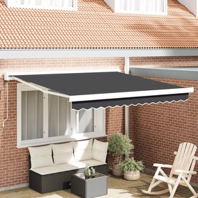 vidaXL Toldo Retrátil Automático Antracite 300x250 cm