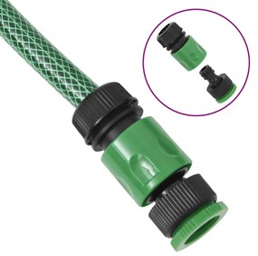 Mangueira de jardim com conjunto de encaixe 0,75" 10m PVC verde
