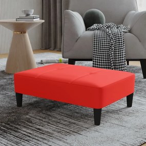 vidaXL Apoio de pés 78x56x32 cm couro artificial vermelho