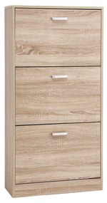 Sapateira VASAGLE com sapateira de 3 portas, sapateira com 3 compartimentos, ajustável, para corredor, sala de estar, quarto, 60 x 24 x 120 cm (C x L x A), Natural LBC03NLV1