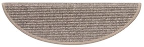 Tapetes de escada adesivos 15 pcs 56x17x3 cm bege-escuro