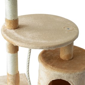 ® Árvore de gato com plataformas Cabines Bolas de jogo bege 40x40x114cm